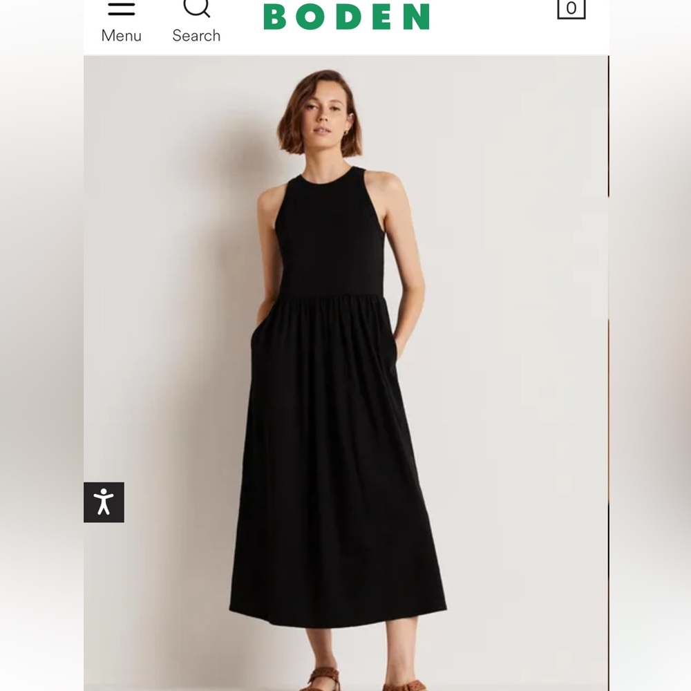 Boden Sleeveless Jersey Midi Dress 10R UK / 6R US Black - Used Good